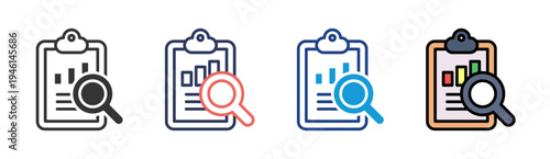 Financial Audit icon set multiple style collection