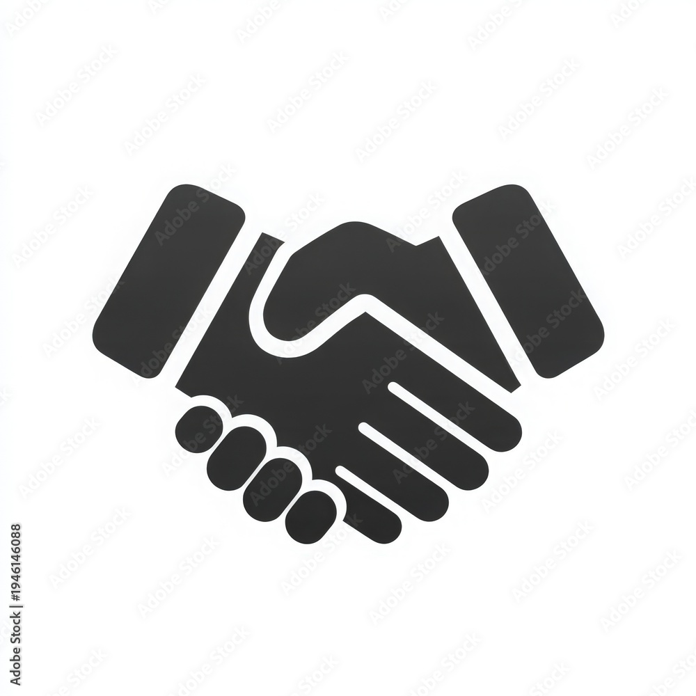 Obraz premium Professional Handshake Icon Symbolizing Agreement and Partnership