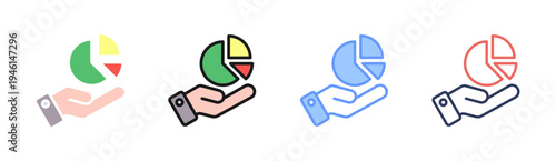 Data Investment icon set multiple style collection