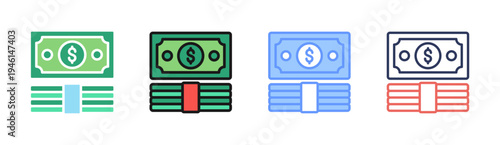 Capital Reserve icon set multiple style collection