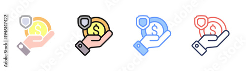 Asset Protection icon set multiple style collection