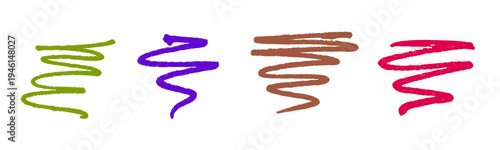Colorful scribble, hand drawn messy brush stroke set, grunge grunge oil squiggle graphic print art. Handwriting texture marker design element, dirty sketchy spot. Trendy contemporary ink scribble line
