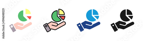 Data Investment icon set multiple style collection