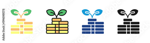 Sustainable Growth icon set multiple style collection