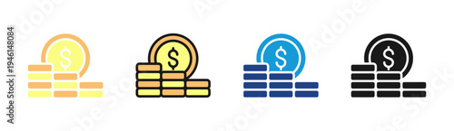 Capital Assets icon set multiple style collection