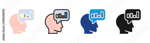 Market Intelligence icon set multiple style collection