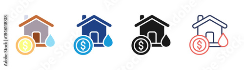 Asset Value icon set multiple style collection