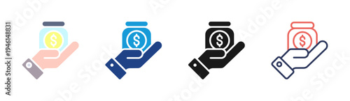 Capital Fund icon set multiple style collection