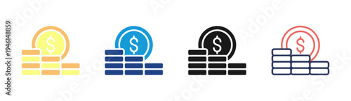 Capital Assets icon set multiple style collection