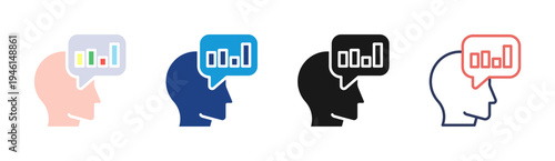 Market Intelligence icon set multiple style collection