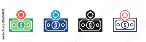 Currency Exchange icon set multiple style collection