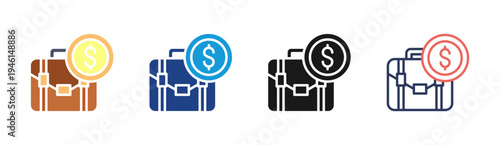 Portfolio Review icon set multiple style collection
