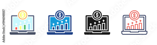 Revenue Forecast icon set multiple style collection