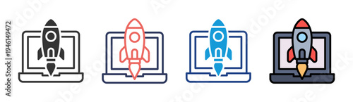 Deployment icon set multiple style collection