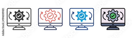 Regression Testing icon set multiple style collection