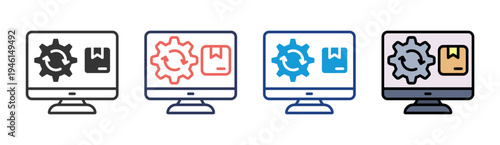 Automation icon set multiple style collection