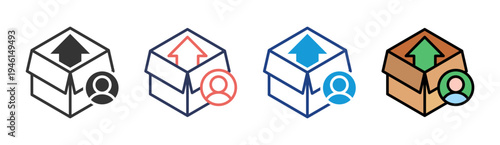 Deployment icon set multiple style collection