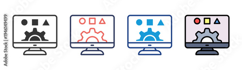 Branch icon set multiple style collection