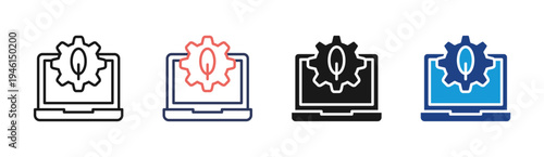 Environment icon set multiple style collection