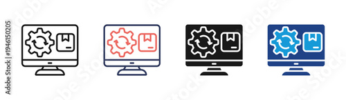 Automation icon set multiple style collection