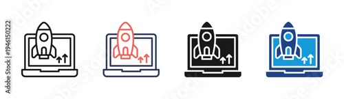 Deployment icon set multiple style collection