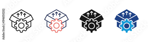 Release icon set multiple style collection