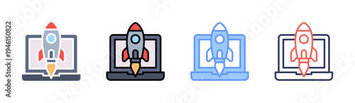 Deployment icon set multiple style collection