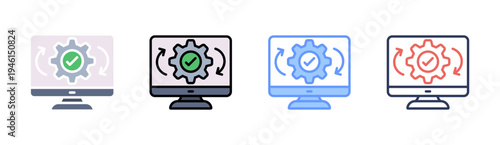 Regression Testing icon set multiple style collection