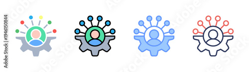 Stakeholder icon set multiple style collection