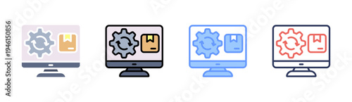 Automation icon set multiple style collection