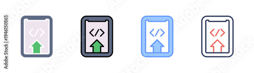 Deployment icon set multiple style collection