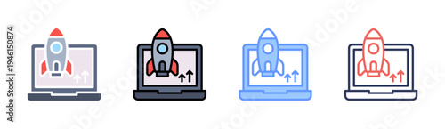 Deployment icon set multiple style collection
