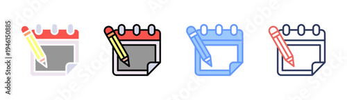 Notes icon set multiple style collection