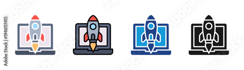 Deployment icon set multiple style collection