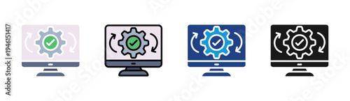 Regression Testing icon set multiple style collection