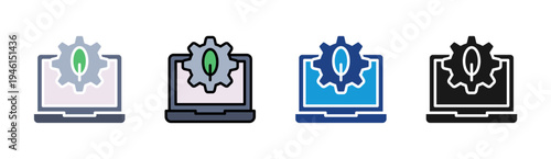 Environment icon set multiple style collection