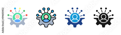 Stakeholder icon set multiple style collection