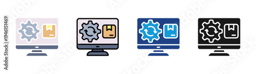 Automation icon set multiple style collection