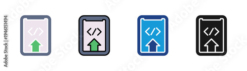 Deployment icon set multiple style collection