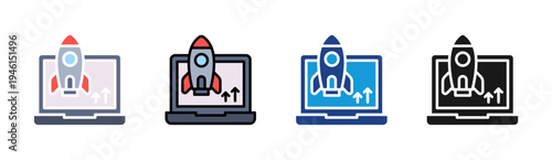 Deployment icon set multiple style collection