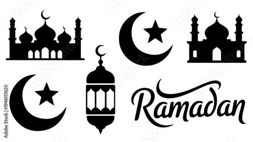 Ramadan kareem islamic holiday symbols
