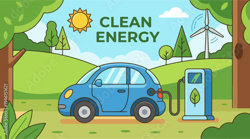 Electric car Clipart, Autonomous car, Zero emission, eco friendly cars, electric charging station