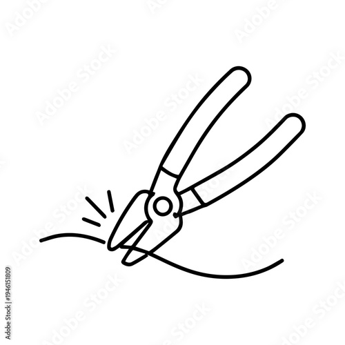 Pliers cut wire line icon vector isolated
Vector line icon on a white background