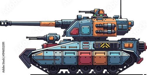 Futuristic multi-turret combat tank concept