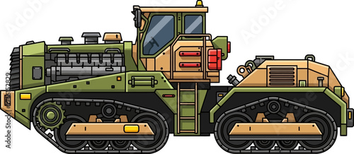 Heavy duty military tractor with tracked engineering capability