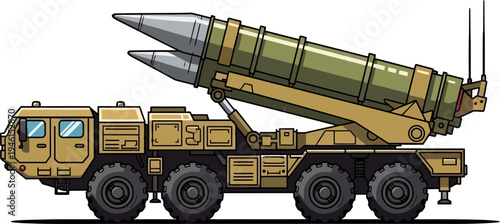 Heavy tactical missile carrier vehicle with dual projectiles