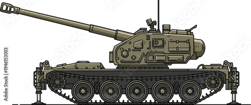 Heavy tracked howitzer provides long distance fire support