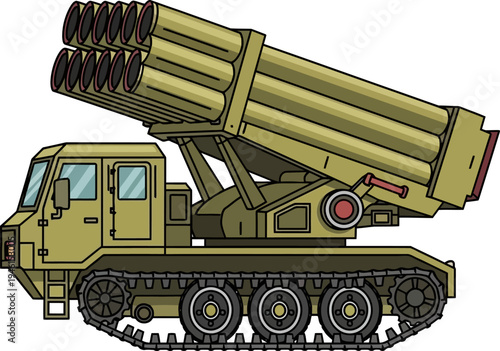 Heavy tracked multiple launch rocket system