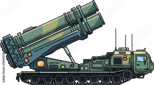 Mobile missile launcher system with dual vertical tubes