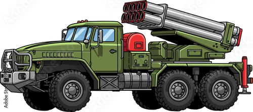 Multi-rocket launcher vehicle equipped with mobile launch tubes